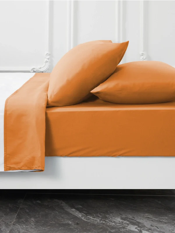 Burnt Orange Bamboo Pillow Cases Sets - Soft & Cool Pillowcase for Comfort